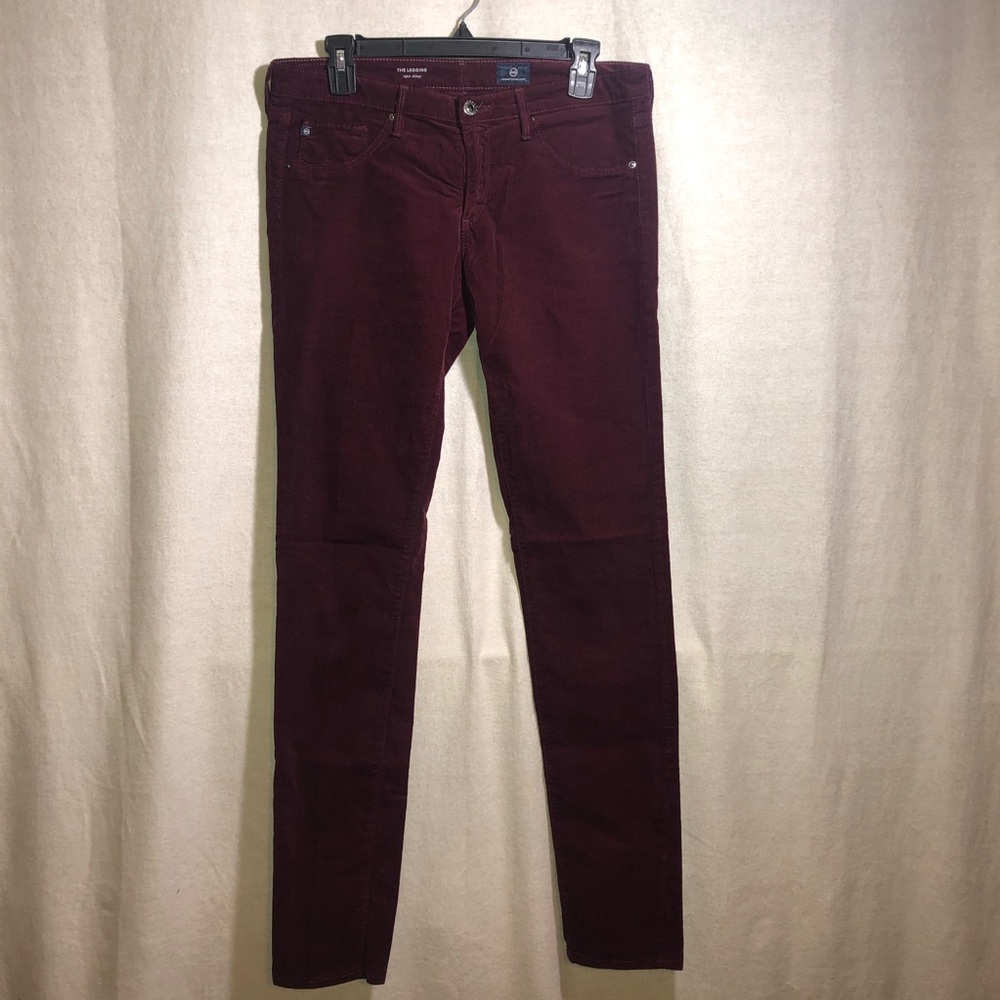AG Women’s Burgundy Corduroy The Legging Pants 29R